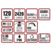 ΦΩΤΙΣΤΙΚΟ ΔΡΟΜΟΥ LED ME ΗΛΙΑΚΟ ΠΑΝΕΛ SMD PROFESSIONAL 120W 6500K 2420lm 130X60° IP65  ΜΑΥΡΟ UNIVERSE UNIVERSE – 1-U016193