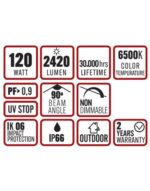 ΦΩΤΙΣΤΙΚΟ ΔΡΟΜΟΥ LED ME ΗΛΙΑΚΟ ΠΑΝΕΛ SMD PROFESSIONAL 120W 6500K 2420lm 130X60° IP65  ΜΑΥΡΟ UNIVERSE UNIVERSE – 1-U016193