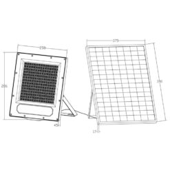 ΠΡΟΒΟΛΕΑΣ LED ME ΗΛΙΑΚΟ ΠΑΝΕΛ SMD PROFESSIONAL 240W 3CCT(3000/4000/6500K) 3300lm 90° IP65 ΑΝΘΡΑΚΙ UNIVERSE UNIVERSE – 1-U016216