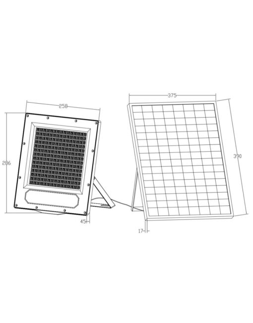 ΠΡΟΒΟΛΕΑΣ LED ME ΗΛΙΑΚΟ ΠΑΝΕΛ SMD PROFESSIONAL 240W 3CCT(3000/4000/6500K) 3300lm 90° IP65 ΑΝΘΡΑΚΙ UNIVERSE UNIVERSE – 1-U016216