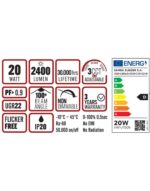 MODULAR ΓΡΑΜΜΙΚΟ ΦΩΤΙΣΤΙΚΟ LED 600x55x55 20W 3CCT (3000/4000/6500 K) 2400lm AC170-265V AΛΟΥΜΙΝΙΟΥ ΜΑΥΡΟ UNIVERSE UNIVERSE – 1-U016285