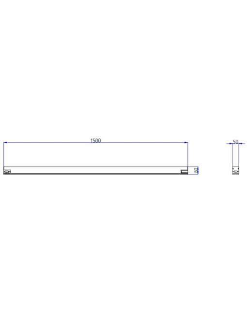 MODULAR ΓΡΑΜΜΙΚΟ ΦΩΤΙΣΤΙΚΟ LED 1500x55x55 50W 3CCT (3000/4000/6500 K) 6000lm AC170-265V AΛΟΥΜΙΝΙΟΥ ΛΕΥΚΟ UNIVERSE UNIVERSE – 1-U016339