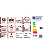 MODULAR ΓΡΑΜΜΙΚΟ ΦΩΤΙΣΤΙΚΟ LED 1500x55x55 50W 3CCT (3000/4000/6500 K) 6000lm AC170-265V AΛΟΥΜΙΝΙΟΥ ΛΕΥΚΟ UNIVERSE UNIVERSE – 1-U016339
