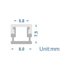 ΠΡΟΦΙΛ ΓΙΑ ΤΑΙΝΙΑ SLIM LINE 5mm 2M CUBALUX – 2-CL132110