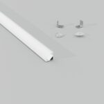 Σετ Προφίλ Γωνιακό Ασημί 15,5×15,5 με Κάλυμμα OPAL (2m) CUBALUX – 2-CL160033