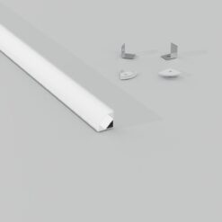 Σετ Προφίλ Γωνιακό Ασημί 15,5×15,5 με Κάλυμμα OPAL (2m) CUBALUX – 2-CL160033