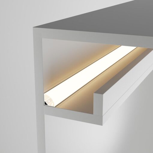 Σετ Προφίλ Γωνιακό Ασημί 15,5×15,5 με Κάλυμμα OPAL (2m) CUBALUX – 2-CL160033