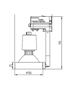 ΦΩΤΙΣΤΙΚΟ ΣΠΟΤ ΡΑΓΑΣ ΓΙΑ ΛΑΜΠΑ PAR30/E27 max100W ΛΕΥΚΟ ΜΕ 3Φ ΑΝΤΑΠΤΟΡΑ UNIVERSE UNIVERSE – 2-U003681