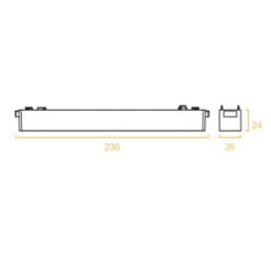 SLIM GRILLE LIGHT 10W 3000K 24° ΓΙΑ ΜΑΓΝΗΤΙΚΗ ΡΑΓΑ 48V SLIM ΜΑΥΡΟ UNIVERSE UNIVERSE – 2-U014106