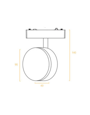 SLIM TRACK LIGHT 9W 3000K 180° ΓΙΑ ΜΑΓΝΗΤΙΚΗ ΡΑΓΑ 48V SLIM ΜΑΥΡΟ UNIVERSE UNIVERSE – 2-U014229