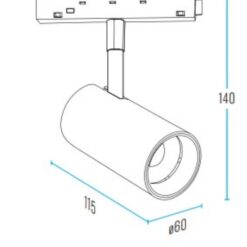 STANDARD SPOT LIGHT 20W 3000K 36° ΓΙΑ ΜΑΓΝΗΤΙΚΗ ΡΑΓΑ 48V ΛΕΥΚΟ UNIVERSE UNIVERSE – 2-U014656