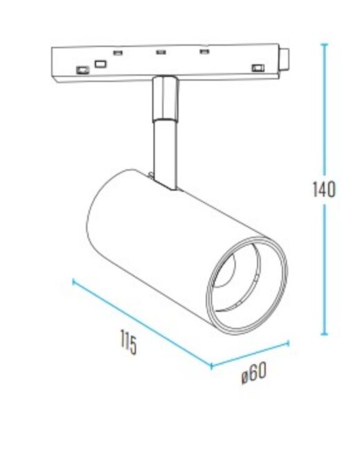 STANDARD SPOT LIGHT 20W 3000K 36° ΓΙΑ ΜΑΓΝΗΤΙΚΗ ΡΑΓΑ 48V ΛΕΥΚΟ UNIVERSE UNIVERSE – 2-U014656