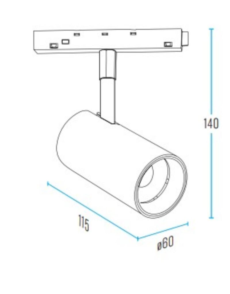 STANDARD SPOT LIGHT 20W 3000K 36° ΓΙΑ ΜΑΓΝΗΤΙΚΗ ΡΑΓΑ 48V ΛΕΥΚΟ UNIVERSE UNIVERSE – 2-U014656