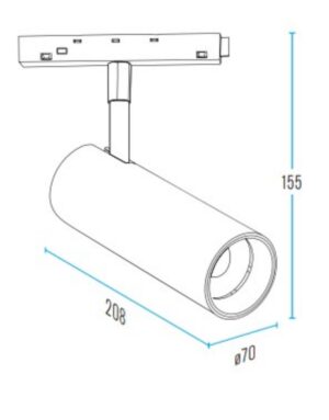 STANDARD SPOT LIGHT 30W 3000K 36° ΓΙΑ ΜΑΓΝΗΤΙΚΗ ΡΑΓΑ 48V ΛΕΥΚΟ UNIVERSE UNIVERSE – 2-U014670