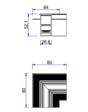 ΓΩΝΙΑ ΟΡΙΖΟΝΤΙΑ ΓΙΑ ΡΑΓΑ ΧΩΝΕΥΤΗ ΜΑΓΝΗΤΙΚΗ 48V STANDARD ΜΑΥΡΗ UNIVERSE UNIVERSE – 2-U015165