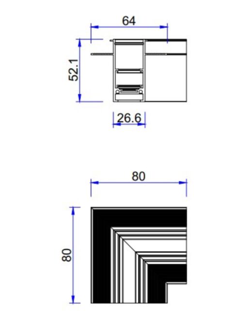 ΓΩΝΙΑ ΟΡΙΖΟΝΤΙΑ ΓΙΑ ΡΑΓΑ ΧΩΝΕΥΤΗ ΜΑΓΝΗΤΙΚΗ 48V STANDARD ΜΑΥΡΗ UNIVERSE UNIVERSE – 2-U015165