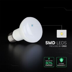V-TAC – 211436 LED Λάμπα E27 R63 8.5W Cree Chip 806lm Ψυχρό Λευκό 6500K 6yrs Wty