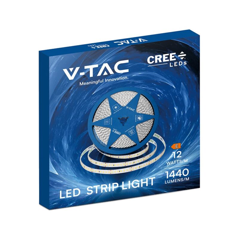 LED Ταινία 12W V-TAC Cree Chip Dimmable 24V 1440m/m CRI>90 Ψυχρό Λευκό 6500K 6yrs Wty 10 Μέτρα – 2125986