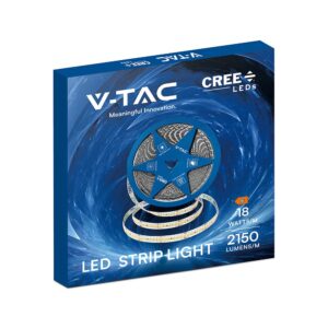 LED Ταινία 18W V-TAC Cree Chip 6yrs Wty Dimmable 24V 2150lm/m CRI>90 Ψυχρό Λευκό 6500K 10 Μέτρα – 2126016