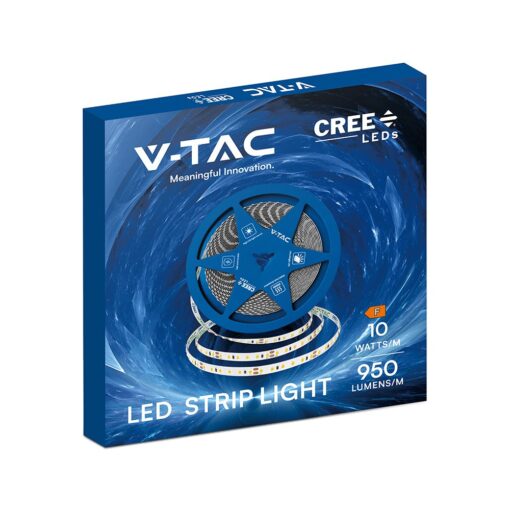 LED Ταινία 12W V-TAC Cree Chip Dimmable 24V 950m/m CRI>90 Θερμό Λευκό 3000K 6yrs Wty 10 Μέτρα – 2126226