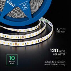 LED Ταινία 12W V-TAC Cree Chip Dimmable 24V 950m/m CRI>90 Θερμό Λευκό 3000K 6yrs Wty 10 Μέτρα – 2126226