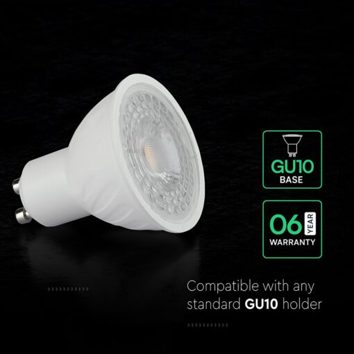 LED Λάμπα Spot GU10 V-TAC Cree Chip 6yrs Wty 4.5W 345lm 38° Ψυχρό Λευκό 6500K – 215116
