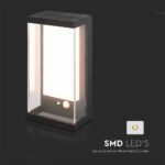 Ηλιακό Φωτιστικό Τοίχου LED 1W Μαύρο Θερμό 3000K με Ανιχνευτή Κίνησης IP54 V-TAC – 23032
