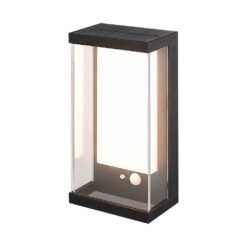 Ηλιακό Φωτιστικό Τοίχου LED 1W Μαύρο Θερμό 3000K με Ανιχνευτή Κίνησης IP54 V-TAC – 23032
