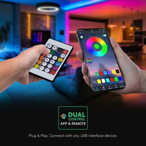 Neon Flex Ταινία 5m SET με Controller Magic RGB DC 5V V-TAC – 24050