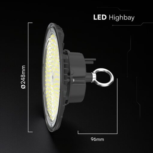 150W LED Καμπάνα UFO Μαύρη 13500lm 6500K Ψυχρό Λευκό IP65 5yrs Wty V-TAC