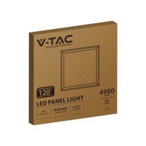 LED Panel 40W 60×60 4950lm Φυσικό Λευκό 4000K V-TAC – 24080