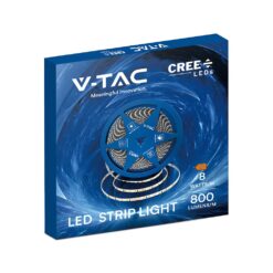 LED Ταινία 8W V-TAC Cree Chip Dimmable 24V 800lm/m CRI>90 Ψυχρό Λευκό 6500K 6yrs Wty 10 Μέτρα – 240826