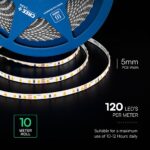 LED Ταινία 8W V-TAC Cree Chip Dimmable 24V 800lm/m CRI>90 Ψυχρό Λευκό 6500K 6yrs Wty 10 Μέτρα – 240826