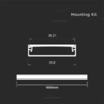 Προφίλ Αλουμινίου Φαρδύ 40x10mm για LED Ταινίες με Οπάλ Κάλυμμα 2m V-TAC – 24100