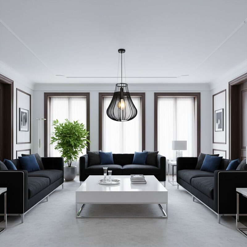 Κρεμαστό Φωτιστικό 1xE27 Φ420 Μαύρο Ματ V-TAC 24114VT