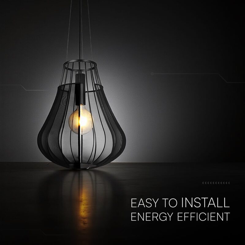 Κρεμαστό Φωτιστικό 1xE27 Φ420 Μαύρο Ματ V-TAC 24114VT