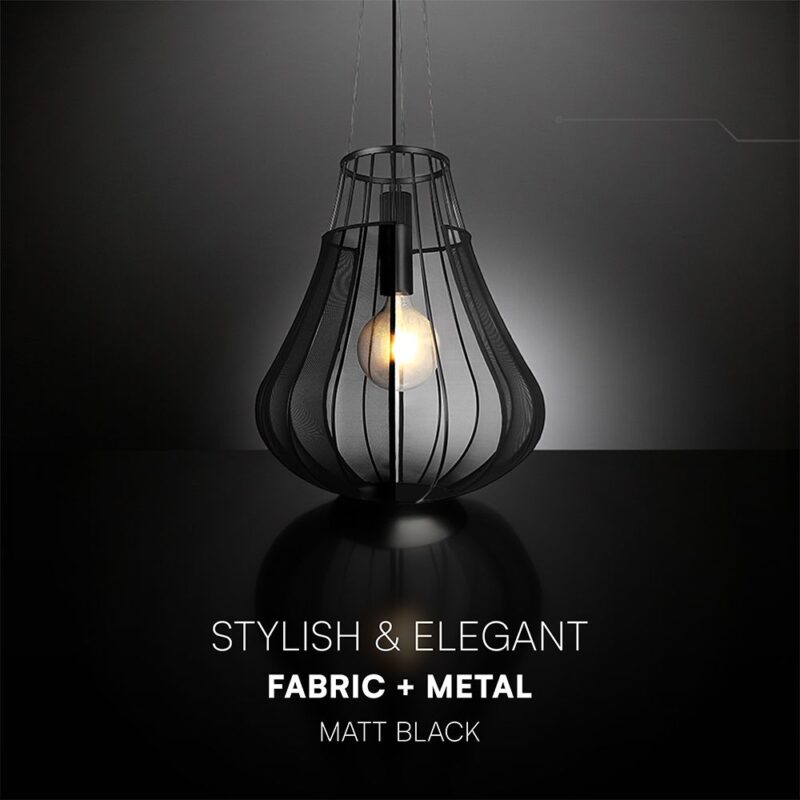 Κρεμαστό Φωτιστικό 1xE27 Φ420 Μαύρο Ματ V-TAC 24114VT