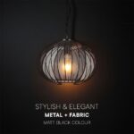 V-TAC – 24116 Κρεμαστό Φωτιστικό 1x E27 με Πλέγμα Φ400 Μαύρο Ματ