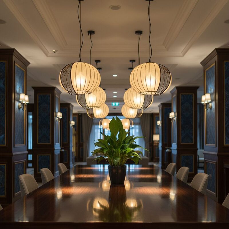 V-TAC – 24117 Κρεμαστό Φωτιστικό 1x E27 με Πλέγμα Φ400 Μαύρο Ματ & Μπεζ