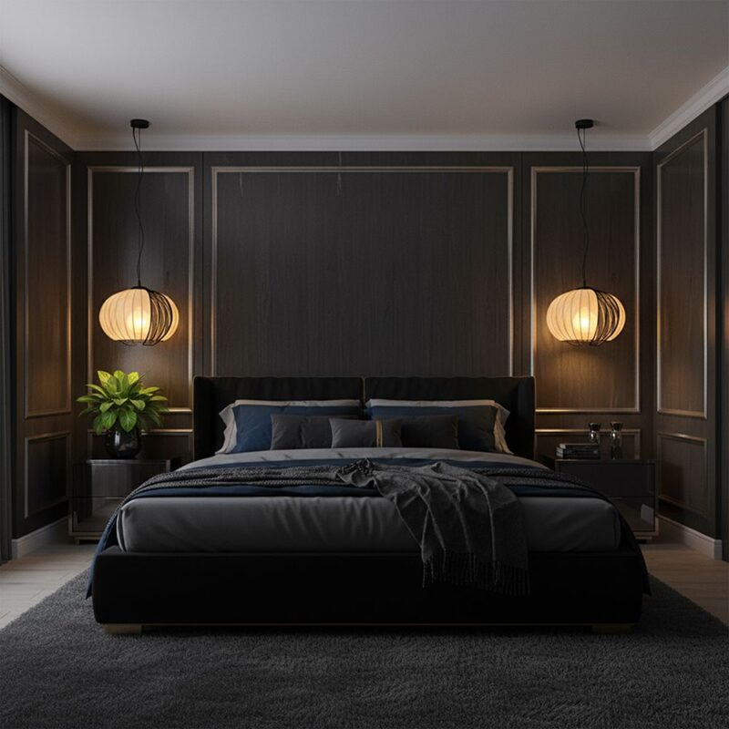 V-TAC – 24117 Κρεμαστό Φωτιστικό 1x E27 με Πλέγμα Φ400 Μαύρο Ματ & Μπεζ