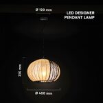 V-TAC – 24117 Κρεμαστό Φωτιστικό 1x E27 με Πλέγμα Φ400 Μαύρο Ματ & Μπεζ