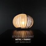 V-TAC – 24117 Κρεμαστό Φωτιστικό 1x E27 με Πλέγμα Φ400 Μαύρο Ματ & Μπεζ