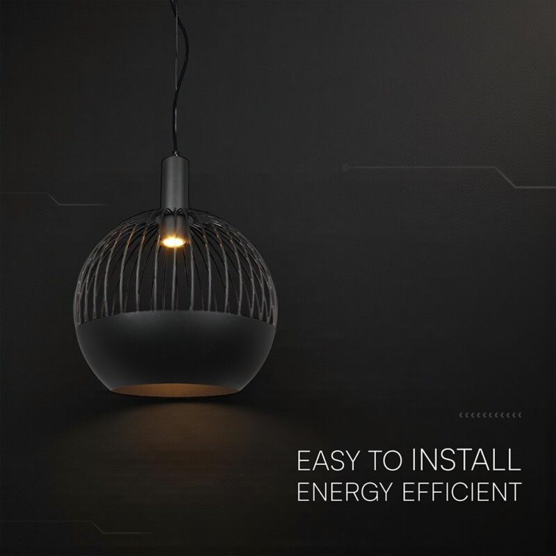 V-TAC – 24118 Κρεμαστό Φωτιστικό Διακοσμητικό Σποτ 1xGU10 με Πλέγμα Φ400 Μαύρο Ματ