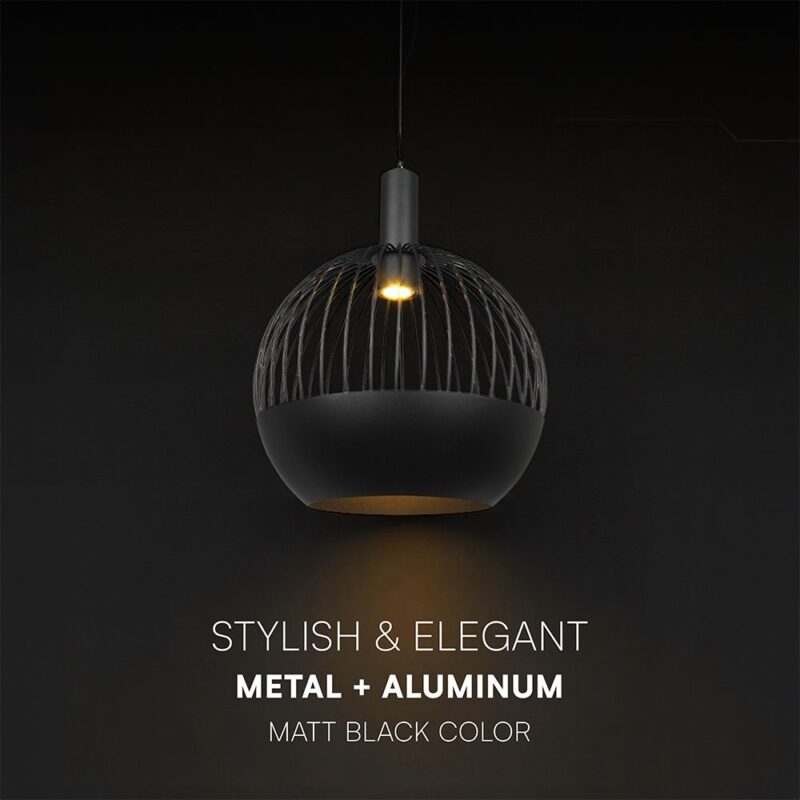 V-TAC – 24118 Κρεμαστό Φωτιστικό Διακοσμητικό Σποτ 1xGU10 με Πλέγμα Φ400 Μαύρο Ματ