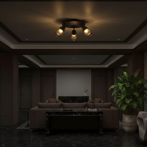 V-TAC – 24119 Decorative Πολύφωτο Ροζέτα με 3 Σποτ LED 18W 2160lm 3000K Μαύρο Ματ