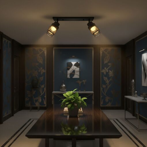 V-TAC – 24120 Decorative Πολύφωτο με 2 Σποτ LED 12W 1440lm 3000K Μαύρο Ματ