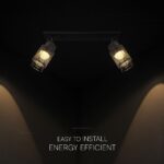 V-TAC – 24120 Decorative Πολύφωτο με 2 Σποτ LED 12W 1440lm 3000K Μαύρο Ματ