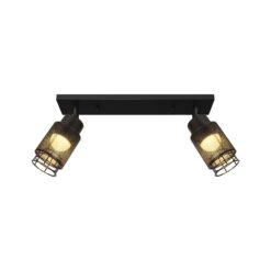 V-TAC – 24120 Decorative Πολύφωτο με 2 Σποτ LED 12W 1440lm 3000K Μαύρο Ματ