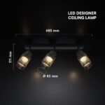 V-TAC – 24121 LED Decorative Πολύφωτο με 3 Σποτ 18W 3000K Μαύρο Ματ V-TAC – 24121