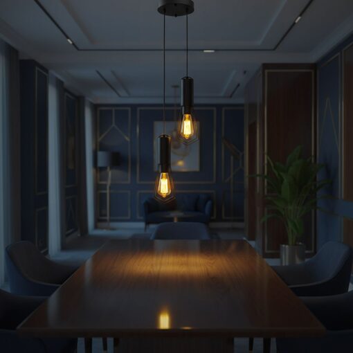 V-TAC – 24123 Κρεμαστό Φωτιστικό με 2xE27 Μαύρο Ματ